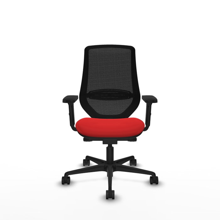 PIQUERAS Y CRESPO Silla de oficina Mardos con mecanismo Sincro/Traslack, Rojo y Negro