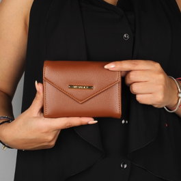 Zoozie Bags 1371 Cartera y Tarjetero de Piel, Tostado, 10 Tarjeteros, Funda para Billetes