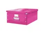 Caja Para Almacenamiento Leitz Click&Store 85% Carton Reciclado 29 Litros Grande 369X200X484 Mm Fucsia