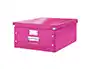 Caja Para Almacenamiento Leitz Click&Store 85% Carton Reciclado 29 Litros Grande 369X200X484 Mm Fucsia