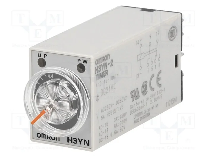 OMRON H3YN Relé de tiempo 24VDC DPDT 0,1s÷10min OMRON H3YN Relé de tiempo 24VDC DPDT 0,1s÷10min