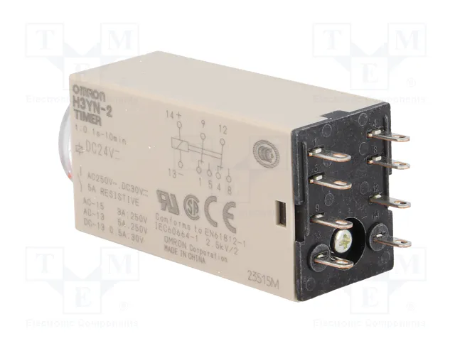 OMRON H3YN Relé de tiempo 24VDC DPDT 0,1s÷10min OMRON H3YN Relé de tiempo 24VDC DPDT 0,1s÷10min
