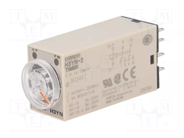 OMRON H3YN Relé de tiempo 24VDC DPDT 0,1s÷10min OMRON H3YN Relé de tiempo 24VDC DPDT 0,1s÷10min