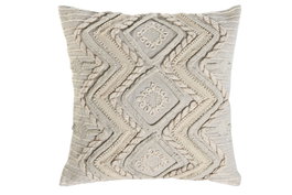 DKD Home Decor Cojín de Algodón Blanco Bordado a Mano 45x45 cm