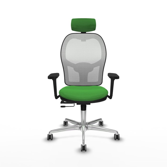 PIQUERAS Y CRESPO Silla de oficina Jorquera con mecanismo Sincro/Traslack, Verde y Blanco