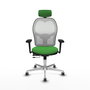 PIQUERAS Y CRESPO Silla de oficina Jorquera con mecanismo Sincro/Traslack, Verde y Blanco