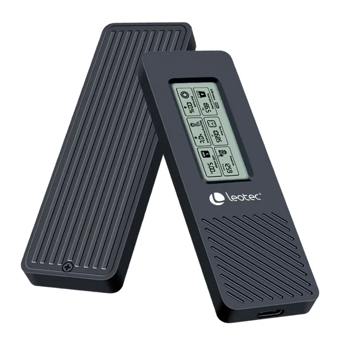 Leotec Caja Externa para SSD M.2 NVMe USB-C 3.2 Gen 2 con Panel LCD LEM2EXT01 - Hasta 10 Gbps, Compatible hasta 4TB, Aluminio Negro Leotec Caja Externa para SSD M.2 NVMe USB-C 3.2 Gen 2 con Panel LCD LEM2EXT01 - Hasta 10 Gbps, Compatible hasta 4TB, Aluminio Negro