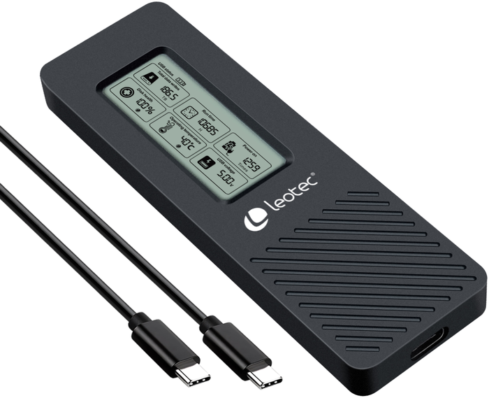 Leotec LEM2EXT01 Caja Externa para SSD M.2 NVMe con Panel LCD Negro Leotec LEM2EXT01 Caja Externa para SSD M.2 NVMe con Panel LCD Negro