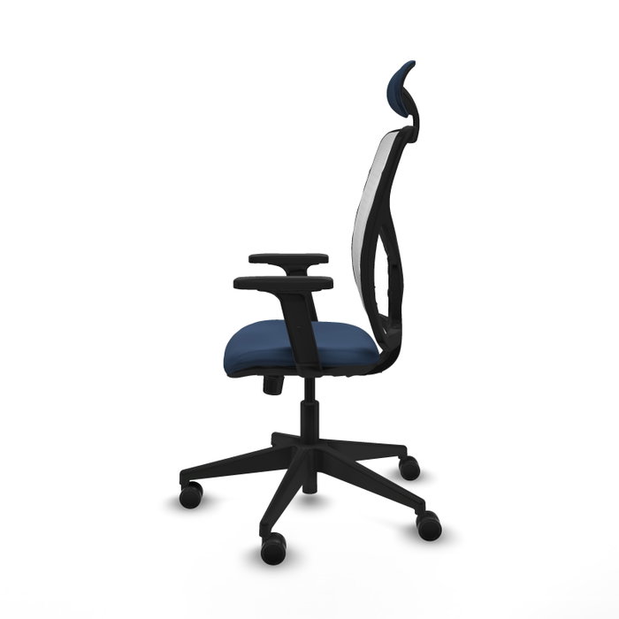 PIQUERAS Y CRESPO Silla de oficina Motilla con mecanismo Sincro, Azul marino y Blanco