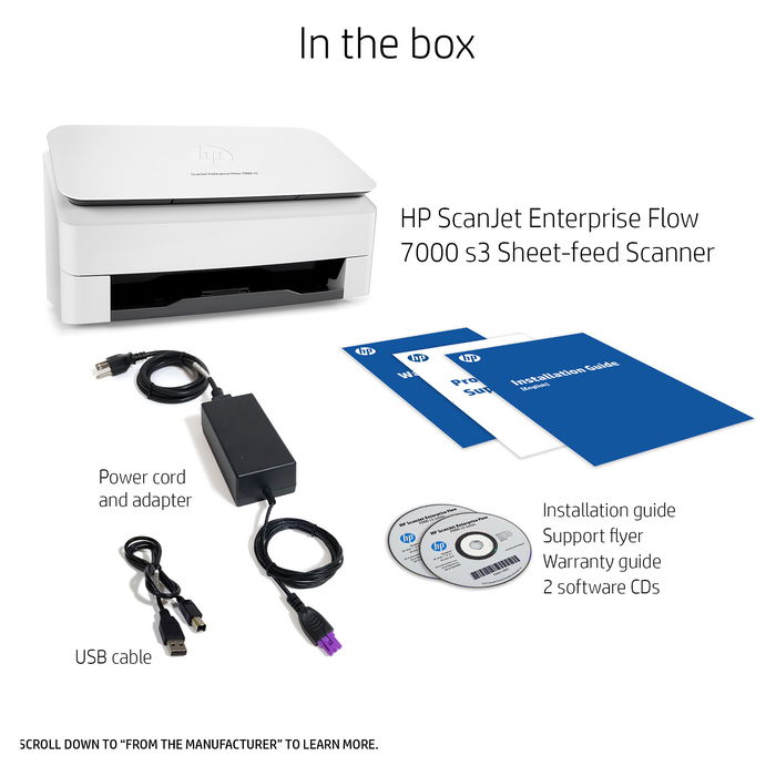 HP ScanJet Enterprise Flow 7000 s3 Escáner de Documentos 75 ppm ADF Duplex