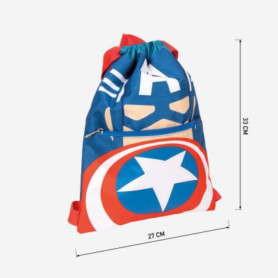 Saquito Escolar Avengers Capitan America Azul