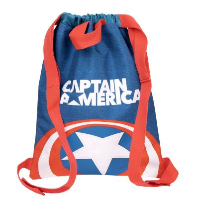 Saquito Escolar Avengers Capitan America Azul