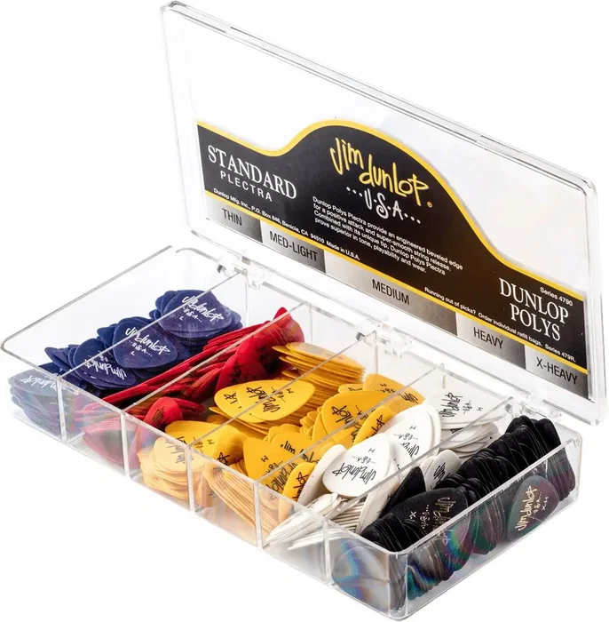 DUNLOP Caja de 432 Púas Poly Standard Tear Drop - 6 Medidas