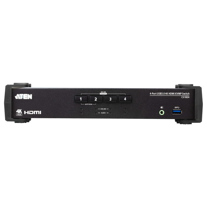 ATEN CS1824 Switch KVMP HDMI USB 3.0 de 4 Puertos 4K con Conectividad Versátil para Computadoras y Periféricos