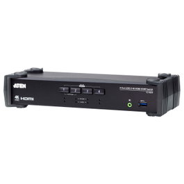 ATEN CS1824 Switch KVM HDMI 4 Puertos USB 3.0 para 4 Ordenadores, Resolución 4K Ultra HD 4096x2160, 60 Hz, Hub USB Integrado