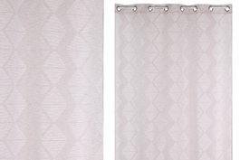 DKD Home Decor Cortina de Poliéster 140x260 con 8 Anillas Rosa Palo