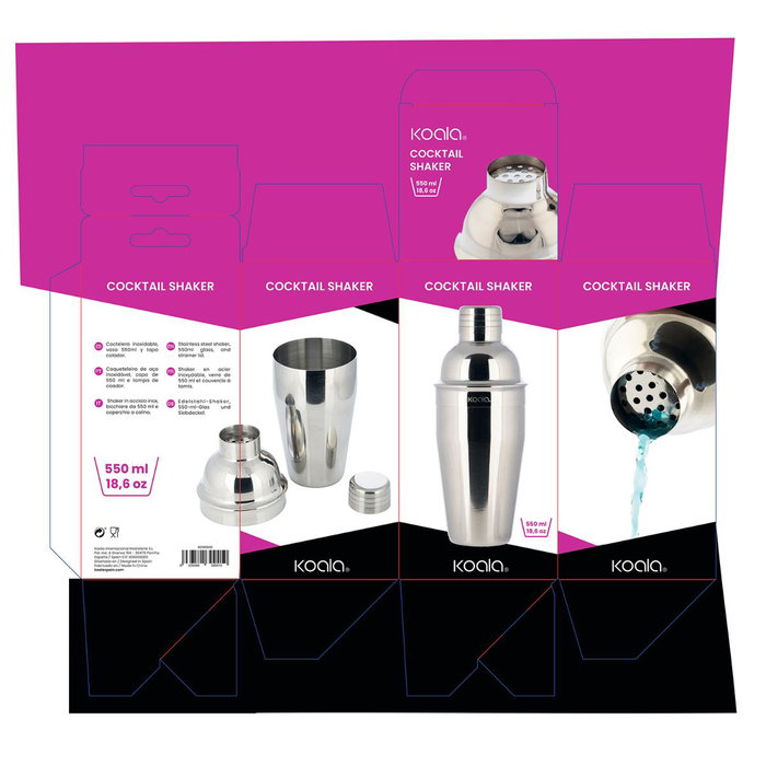 Coctelera y Vaso Medidor Inox Eco Friendly Koala 21x20x20 cm (6 Unidades)