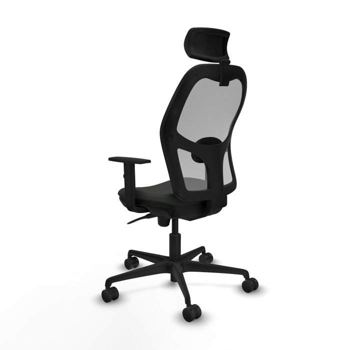 PIQUERAS Y CRESPO Silla de oficina Jorquera con mecanismo Sincro, Tela Negra y Malla Gris