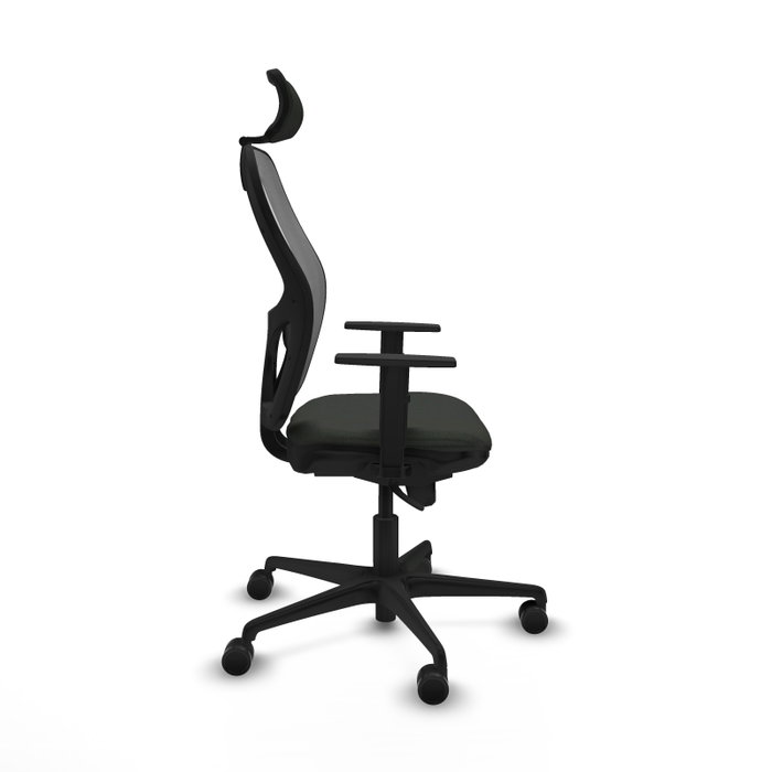 PIQUERAS Y CRESPO Silla de oficina Jorquera con mecanismo Sincro, Tela Negra y Malla Gris