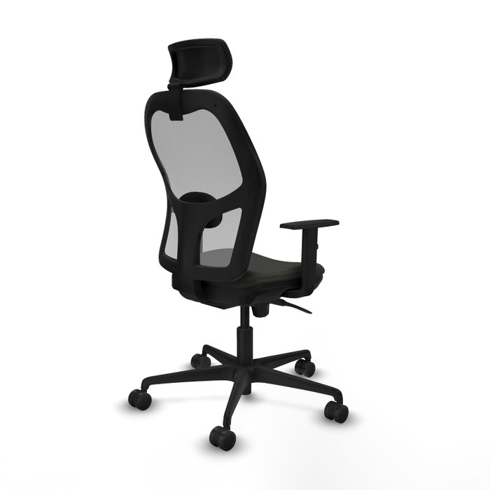 PIQUERAS Y CRESPO Silla de oficina Jorquera con mecanismo Sincro, Tela Negra y Malla Gris