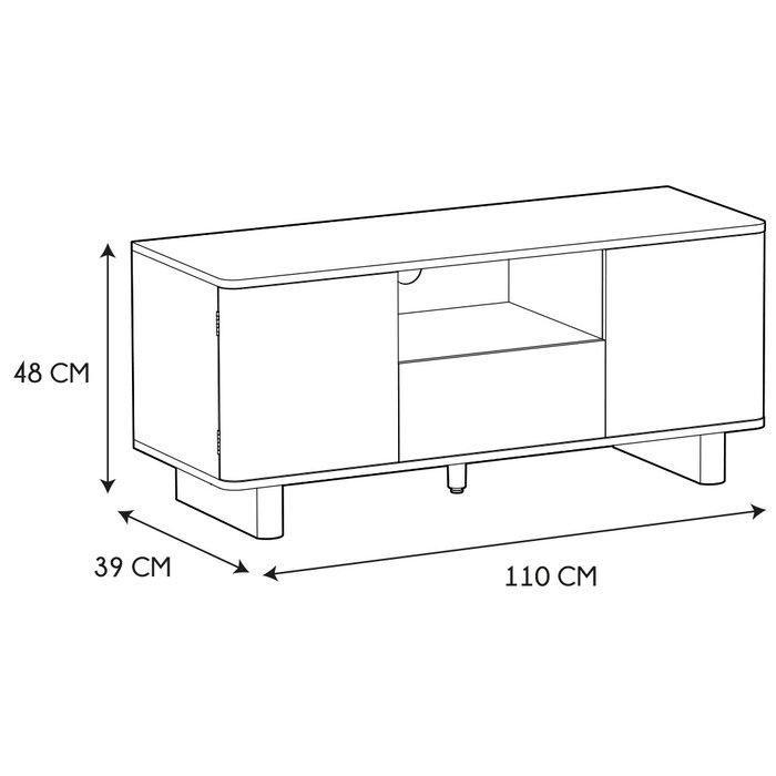 Home Deco Factory Mueble TV Pietra Colección Terra Nova 110x39x48 cm
