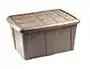 Plasticforte Contenedor de Plástico 60L Beige con Tapa 630x450x320mm