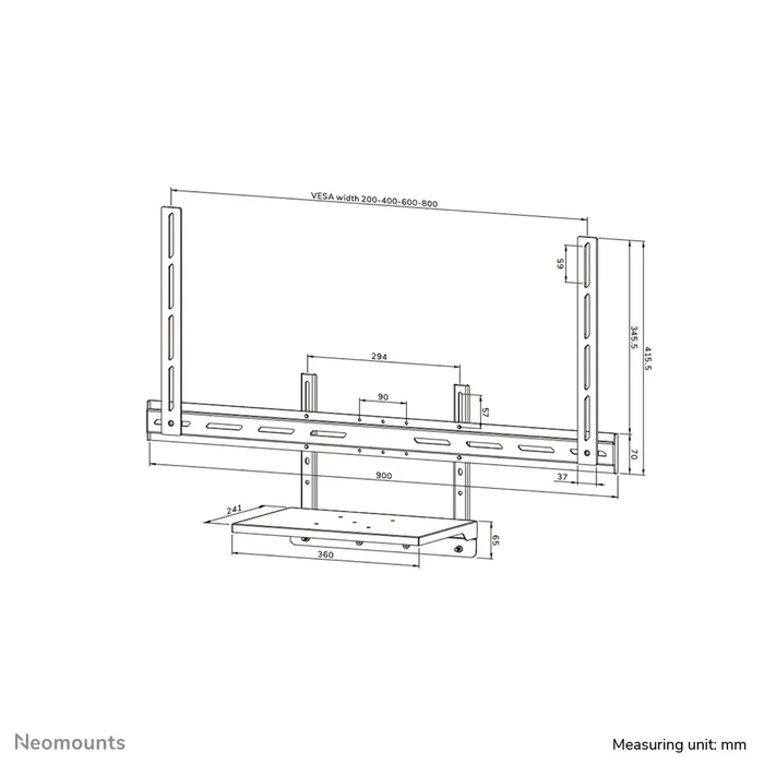 Neomounts AV45-500BL Estantería para televisor Negro