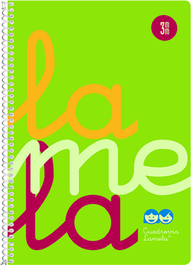 LAMELA Cuaderno Espiral 4º Verde con 80 Hojas de 90 g y Rayado Cuadrovía 3 mm