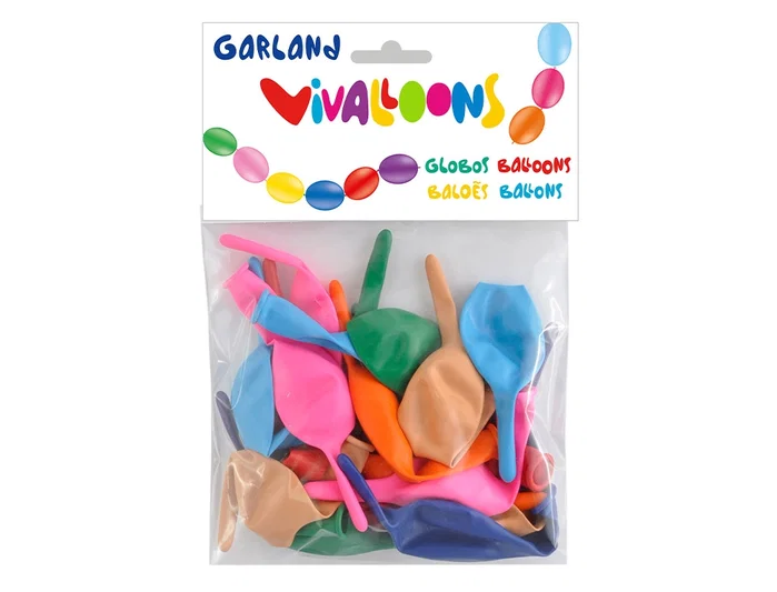 Vivalloons Globos 100% látex biodegradable colores surtidos, 20 unidades Vivalloons Globos 100% látex biodegradable colores surtidos, 20 unidades