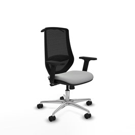 PIQUERAS Y CRESPO Silla de oficina Mardos con mecanismo Sincro, Gris claro y Negro