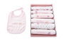 DKD Home Decor Babero Rosa Azul 0-6 Meses Set de 7 (4 Unidades) 29 x 3 x 19 cm