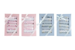 DKD Home Decor Babero Rosa Azul 0-6 Meses Set de 7 (4 Unidades) 29 x 3 x 19 cm