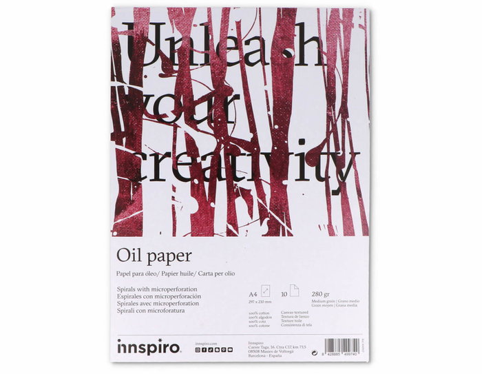 Innspiro Bloc de papel para óleo A4 de 280g, 10 páginas Innspiro Bloc de papel para óleo A4 de 280g, 10 páginas
