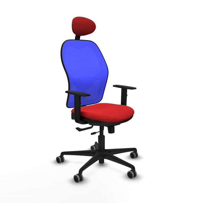 PIQUERAS Y CRESPO Silla de oficina Jorquera con mecanismo Sincro/Traslack Rojo y Azul PIQUERAS Y CRESPO Silla de oficina Jorquera con mecanismo Sincro/Traslack Rojo y Azul
