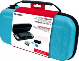 Nacon Starter Pack Blue (Funda, Protector de Pantalla y Caja para 4 Juegos)
