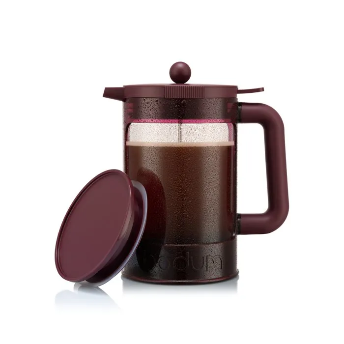 Bodum - Cafetera BOD0699965637293 para café caliente y frío, 1.5 Litros (12 tazas), con tapa, color rojo Bodum - Cafetera BOD0699965637293 para café caliente y frío, 1.5 Litros (12 tazas), con tapa, color rojo