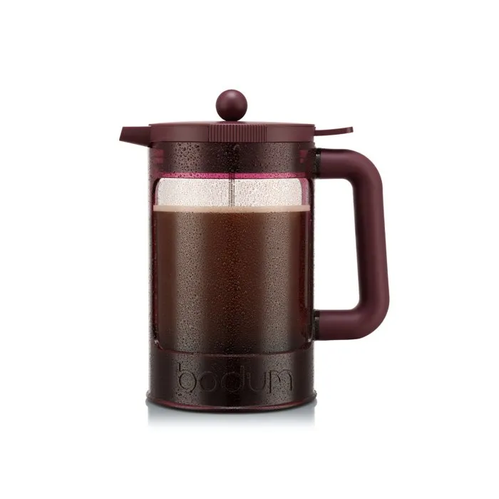 Bodum - Cafetera BOD0699965637293 para café caliente y frío, 1.5 Litros (12 tazas), con tapa, color rojo Bodum - Cafetera BOD0699965637293 para café caliente y frío, 1.5 Litros (12 tazas), con tapa, color rojo
