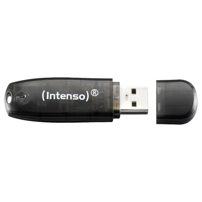 Intenso STICK Rainbow USB Flash Drive 2.0 3x32GB Pack (Yellow/Red/Black) - Velocidad Lectura 28 MB/s, Transparente