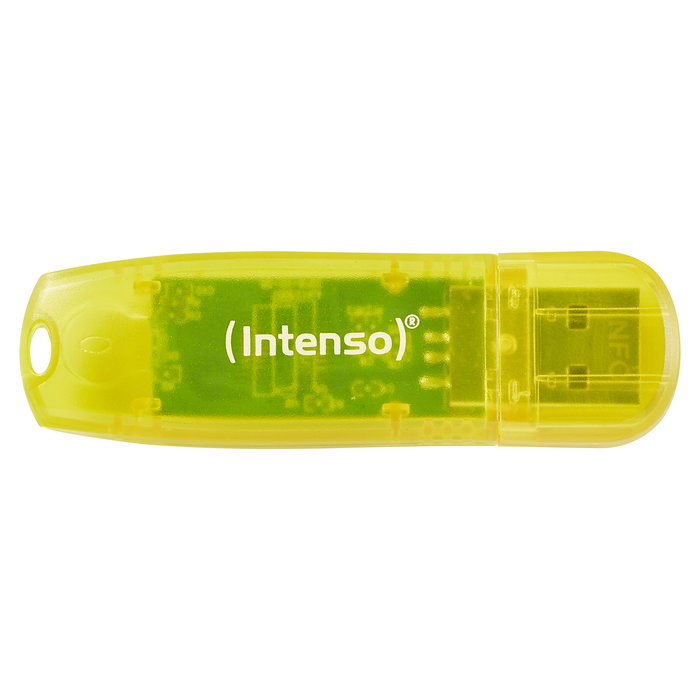 Intenso STICK Rainbow USB Flash Drive 2.0 3x32GB Pack (Yellow/Red/Black) - Velocidad Lectura 28 MB/s, Transparente