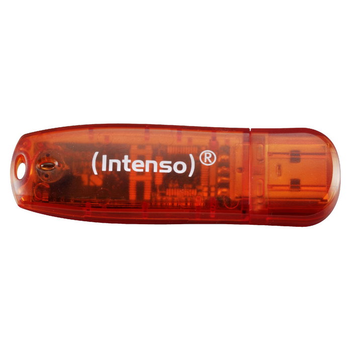 Intenso STICK Rainbow USB Flash Drive 2.0 3x32GB Pack (Yellow/Red/Black) - Velocidad Lectura 28 MB/s, Transparente