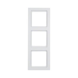 Berker 10136099 Marco para interruptor Q.3, polar blanco, acabado satinado, para 3 mecanismos, color blanco, sin tornillos a la vista, 1 unidad