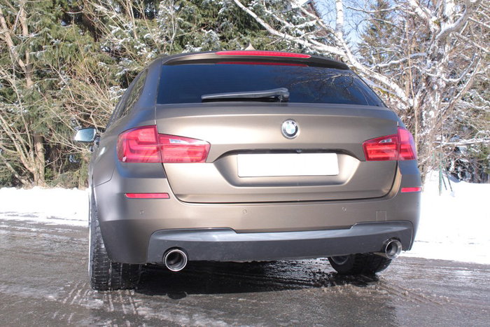 Fox Silenciador Trasero para BMW F11 535D con Colas Pulidas Plateadas