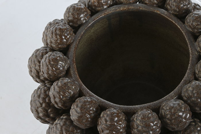 DKD Home Decor Jarrón de Gres Piña Marrón