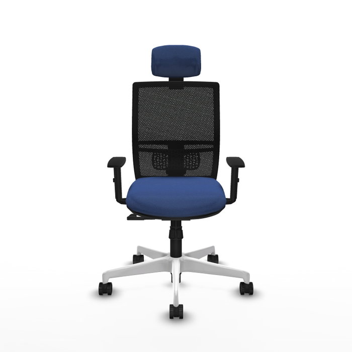 PIQUERAS Y CRESPO Silla de oficina Yunquera con mecanismo Sincro, Azul marino y Negro
