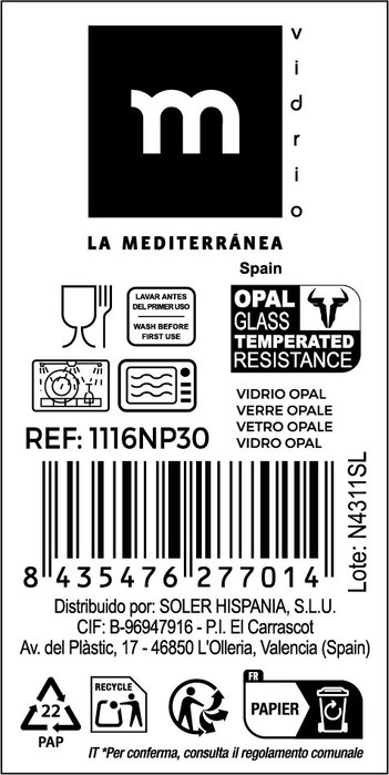 La Mediterranea Ensaladera Opal Temara 20cm