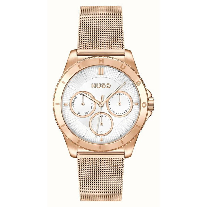 Hugo Reloj Analógico Dorado para Mujer