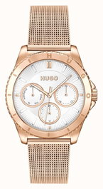 Hugo Reloj Analógico Dorado para Mujer