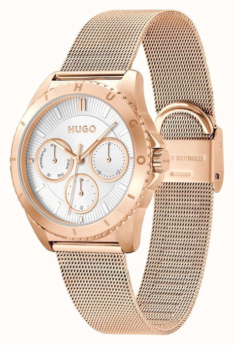Hugo Reloj Analógico Dorado para Mujer
