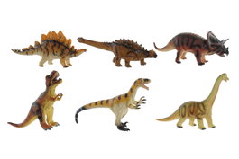 DKD Home Decor Set de Dinosaurios Blandos de PVC Multicolor