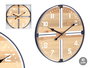 Giftdecor Reloj de Pared de Madera Marrón y Negro 40 cm (Set de 6)